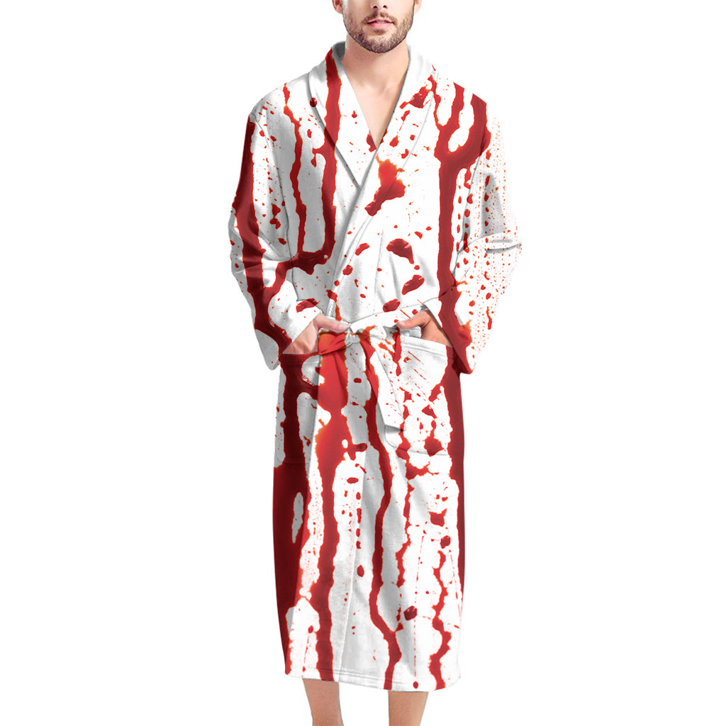 Dripping Blood Print Men's Bathrobe