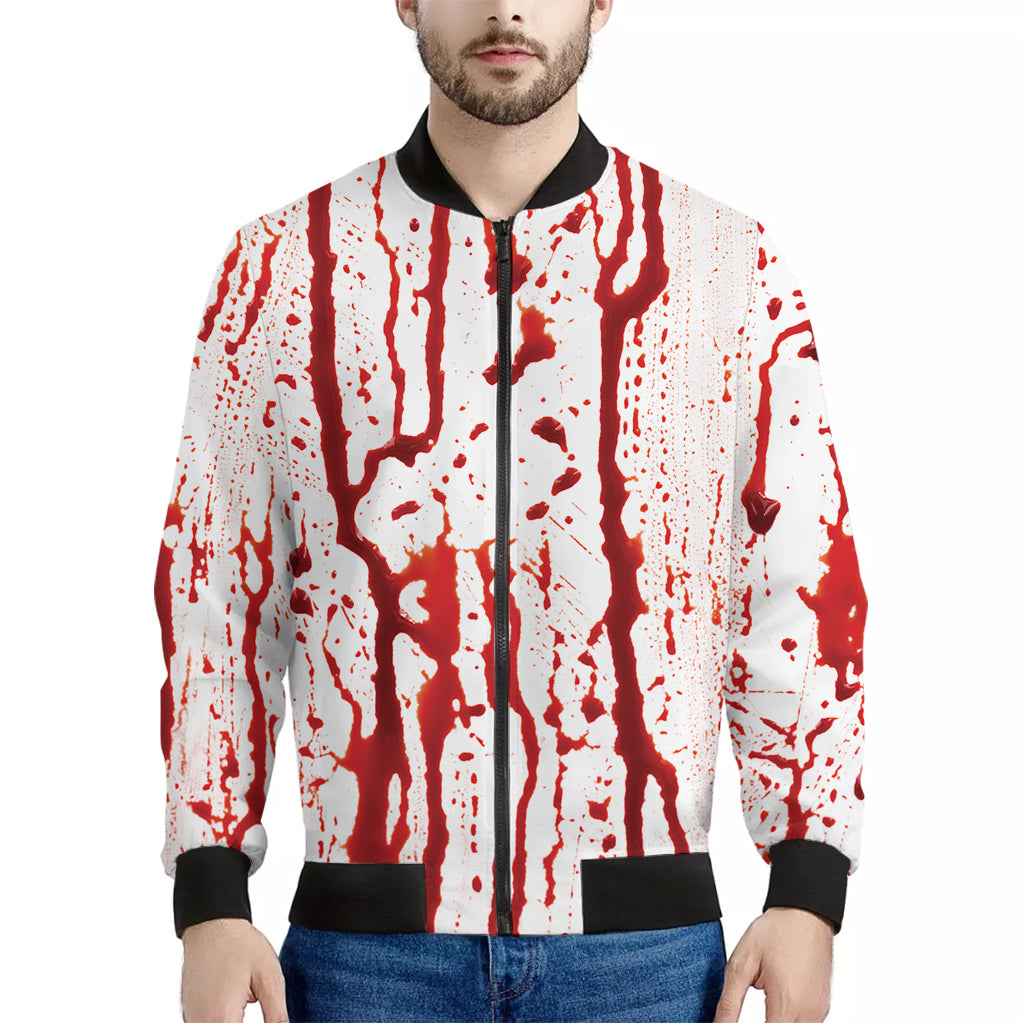 Dripping Blood Print Men's Bomber Jacket