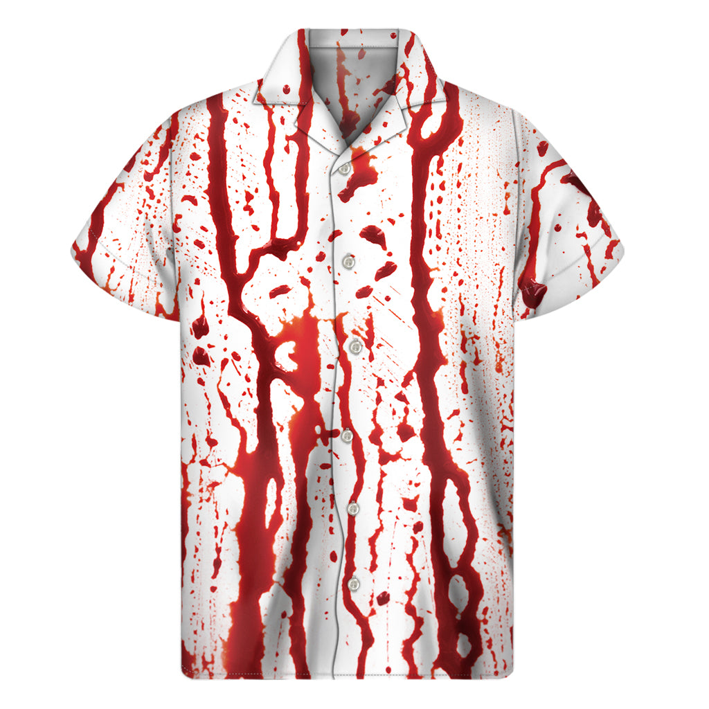 Dripping Blood Print Men's Short Sleeve Shirt