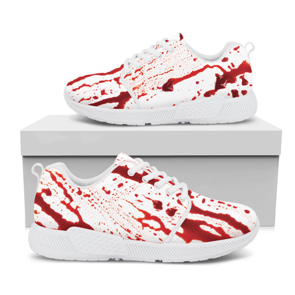 Dripping Blood Print White Athletic Shoes