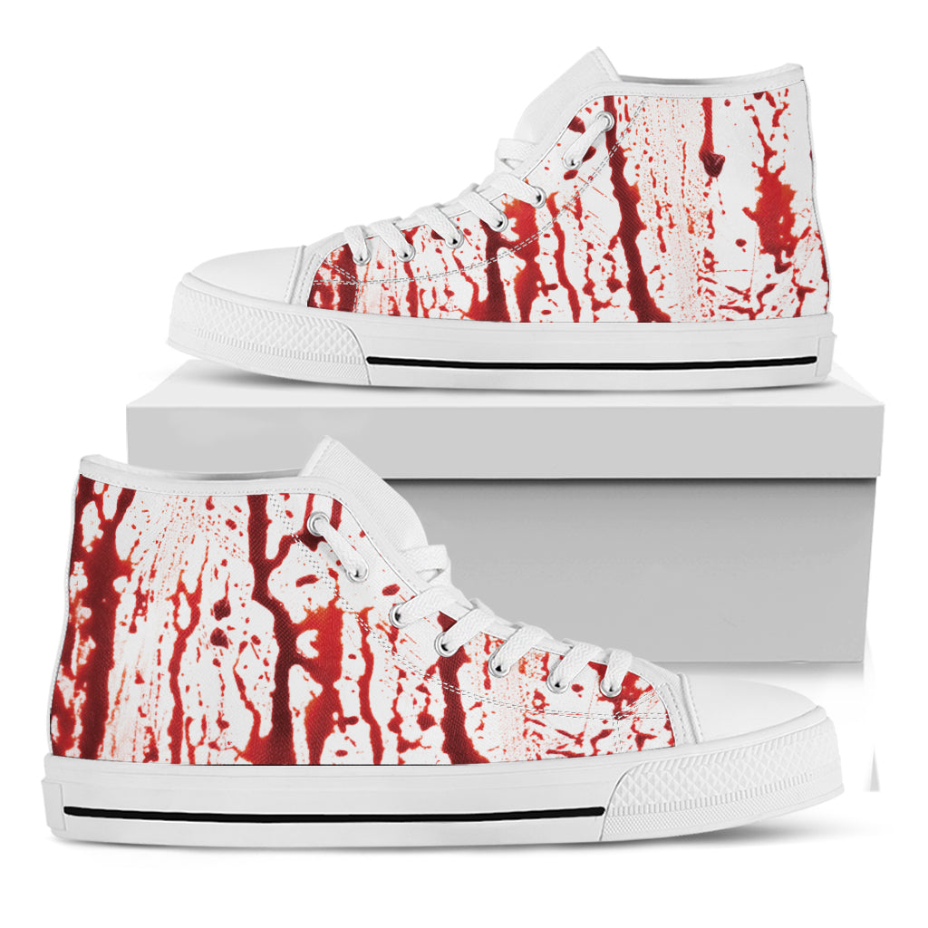 Dripping Blood Print White High Top Shoes