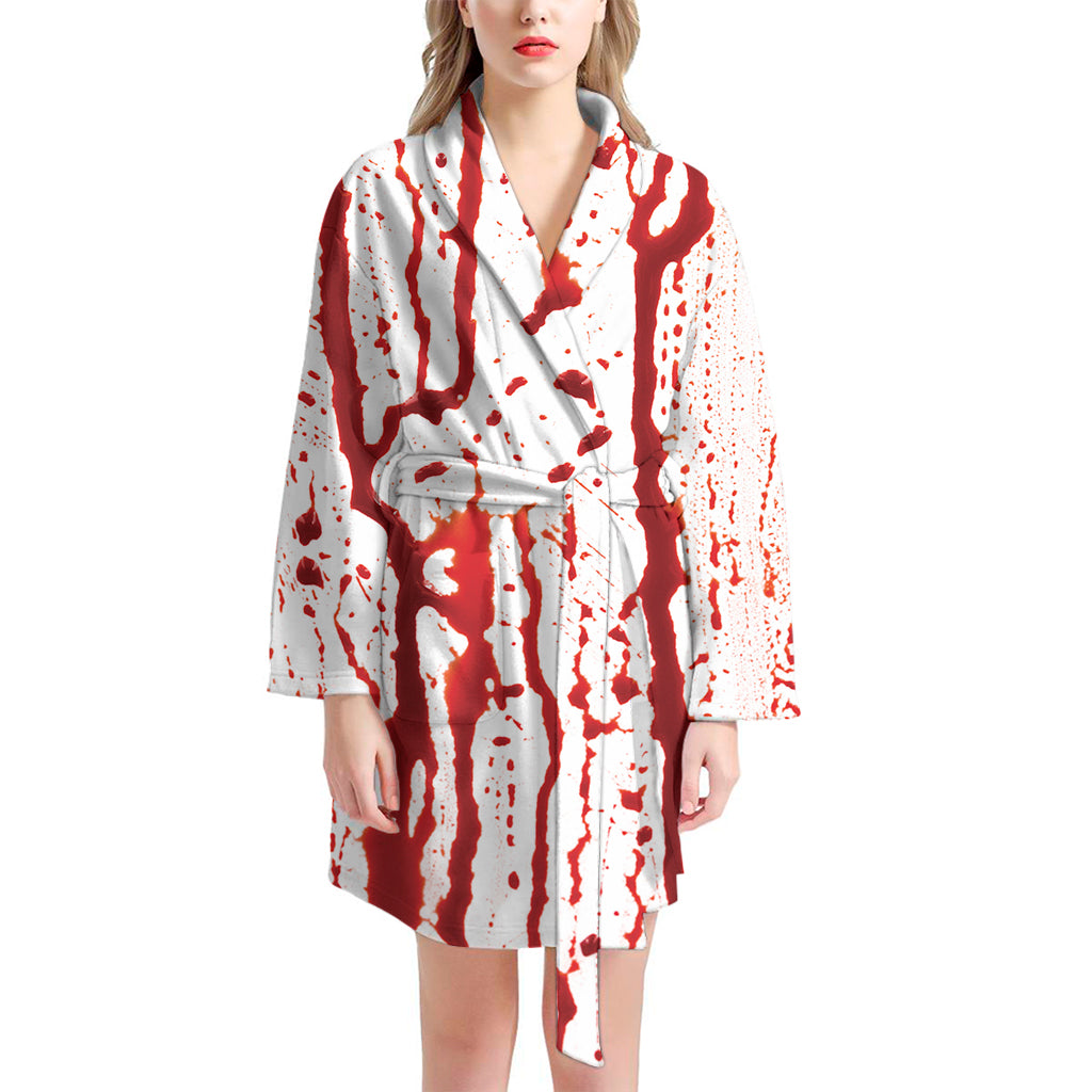 Dripping Blood Print Women's Bathrobe