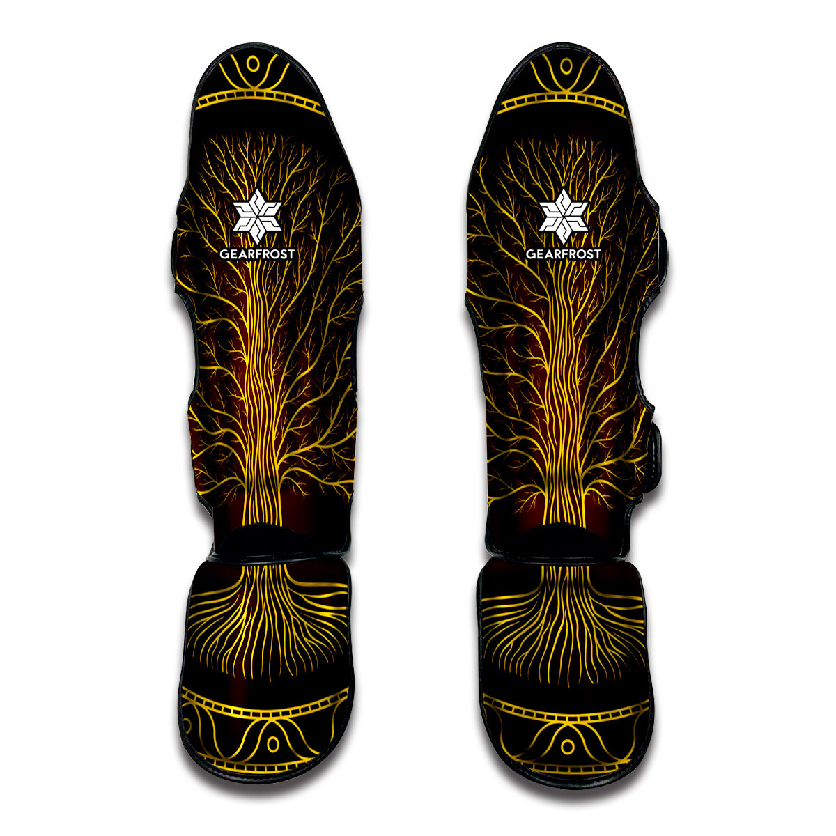 Druidic Yggdrasil Tree Print Muay Thai Shin Guards