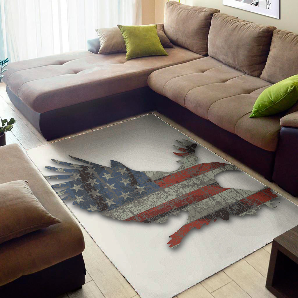 Eagle American Flag Print Area Rug