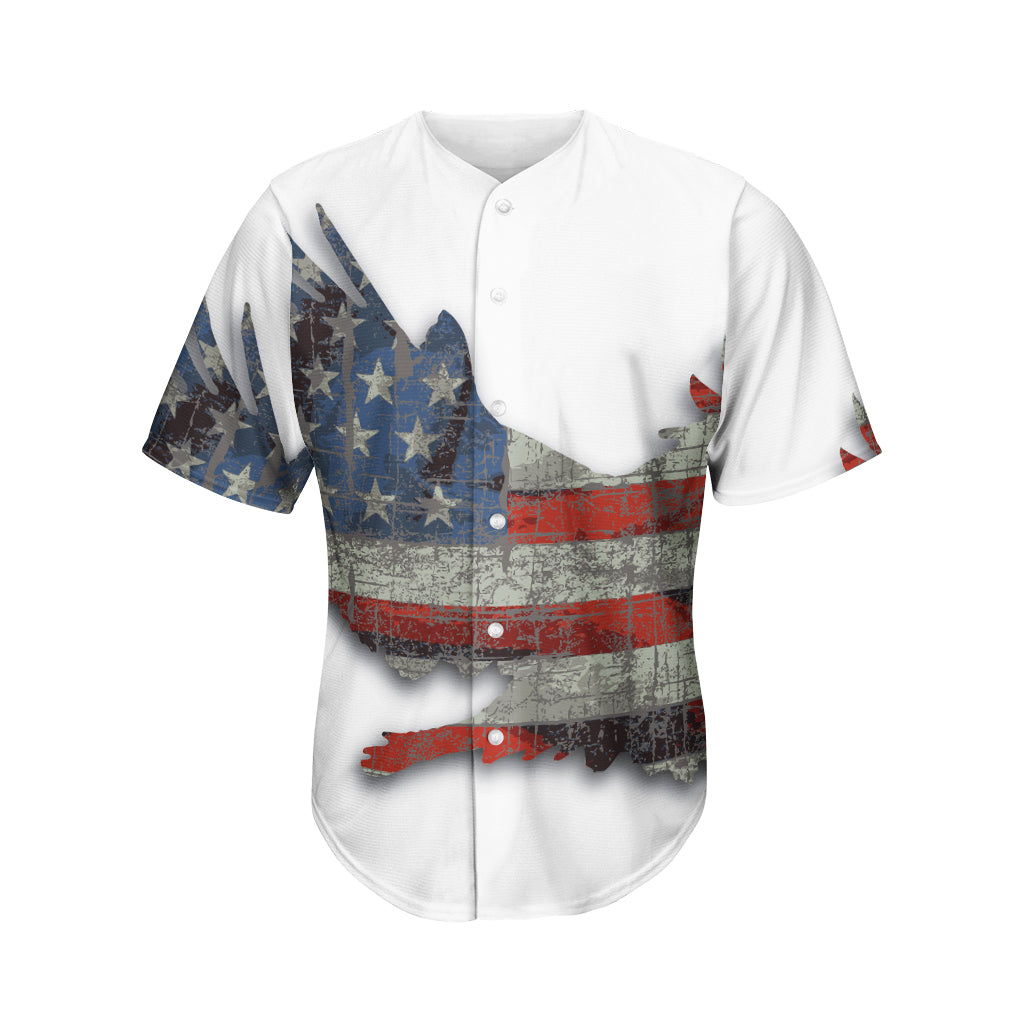 Eagle American Flag Print Men's Baseball Jersey