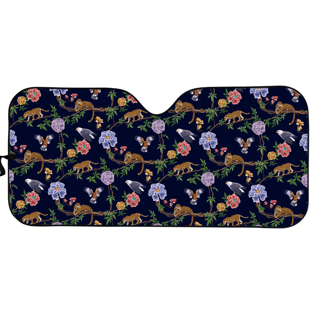 Eagle And Jaguar Pattern Print Car Sun Shade