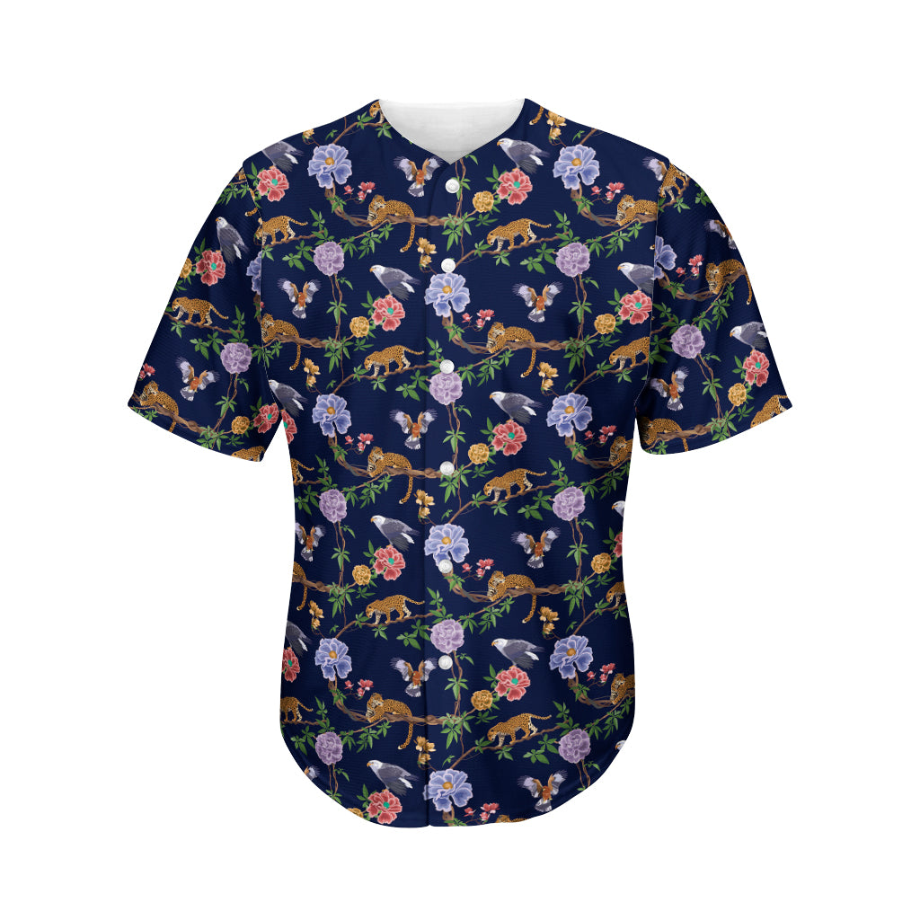 Eagle And Jaguar Pattern Print Men's Baseball Jersey