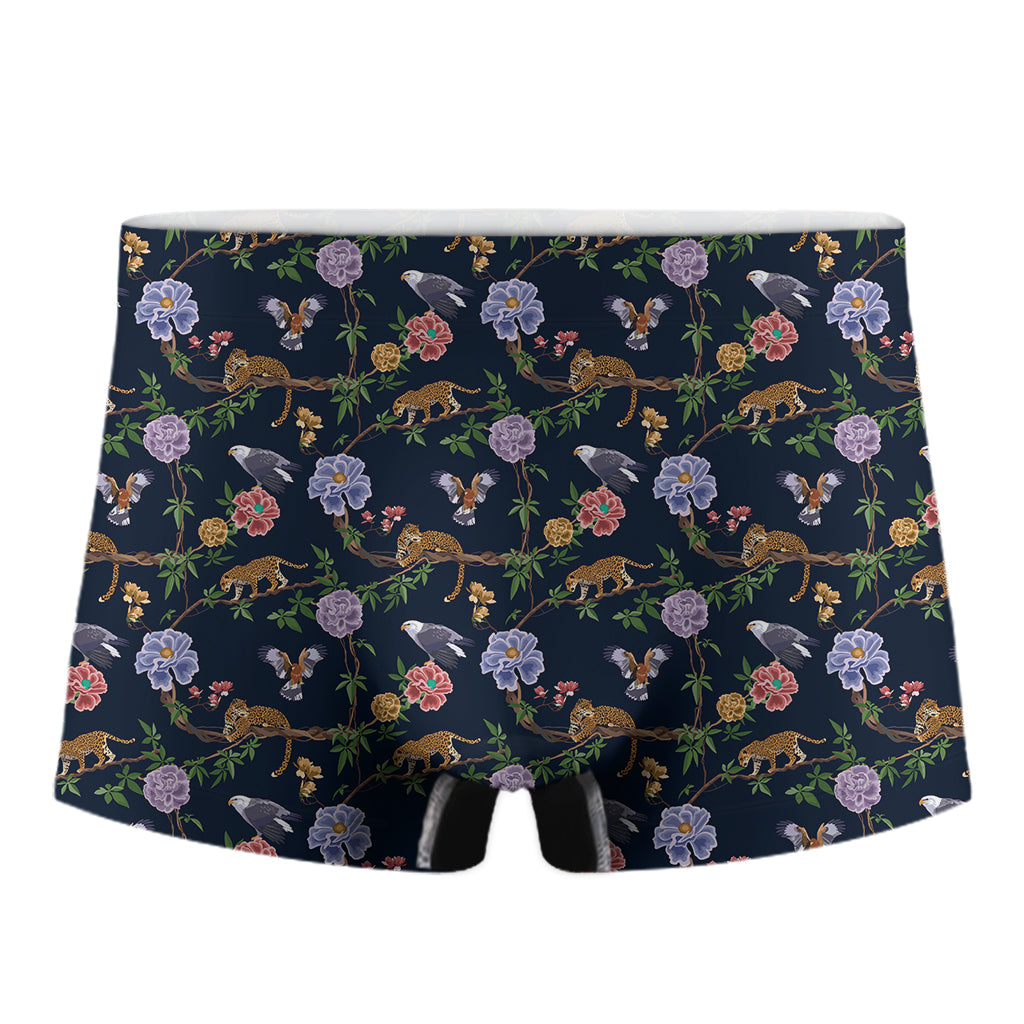 Eagle And Jaguar Pattern Print Men's Boxer Briefs