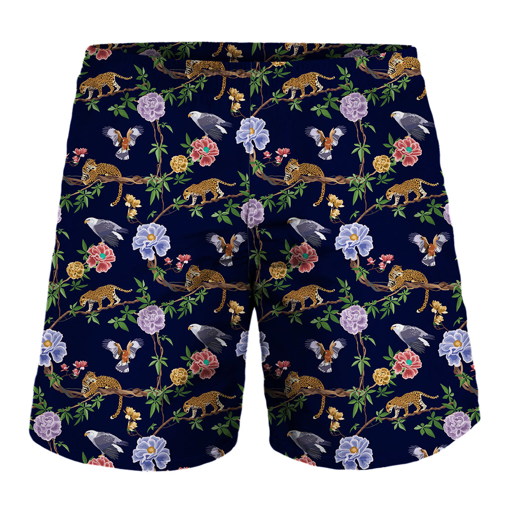 Eagle And Jaguar Pattern Print Men's Shorts