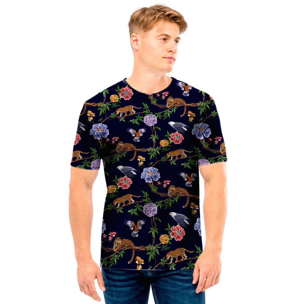 Eagle And Jaguar Pattern Print Men's T-Shirt