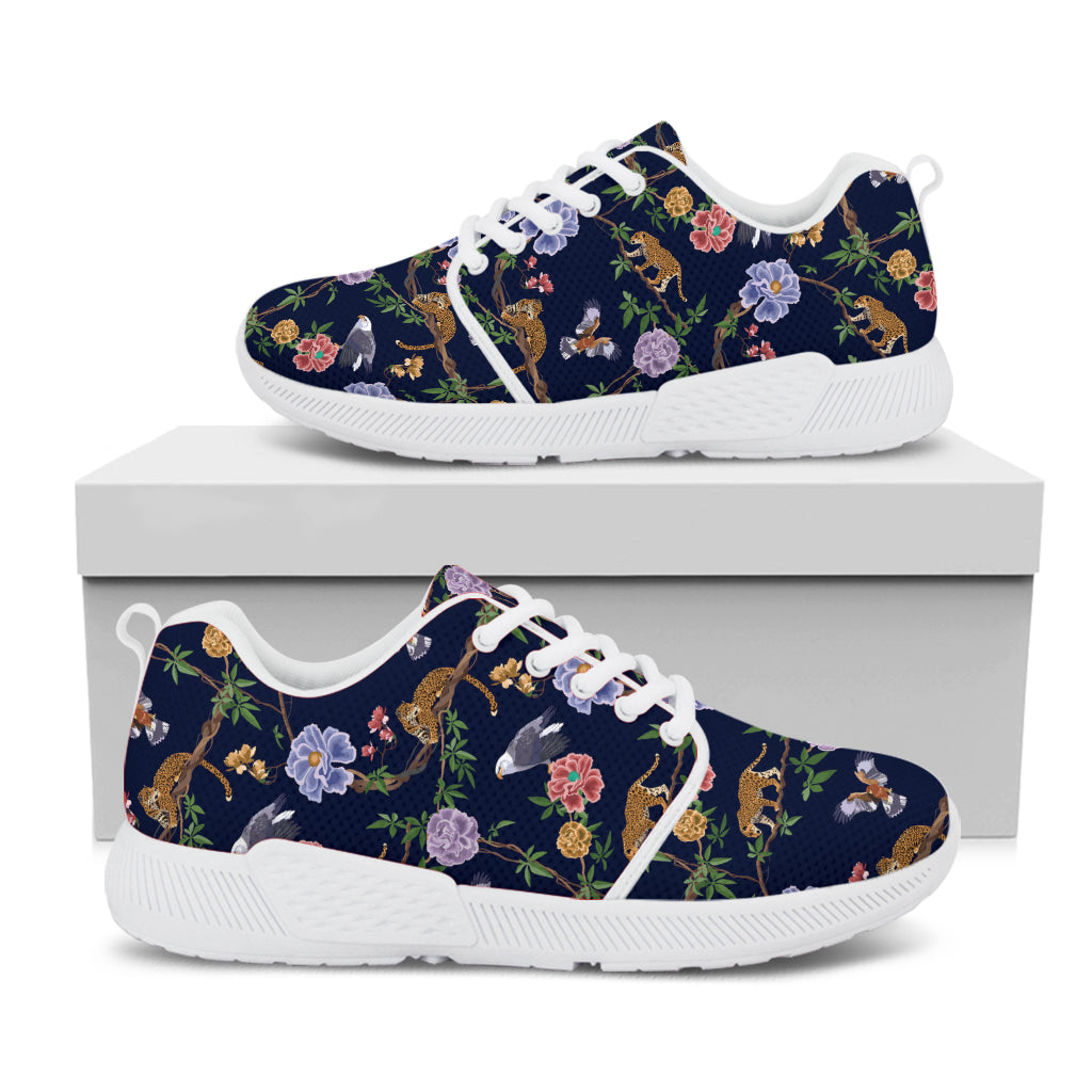 Eagle And Jaguar Pattern Print White Athletic Shoes