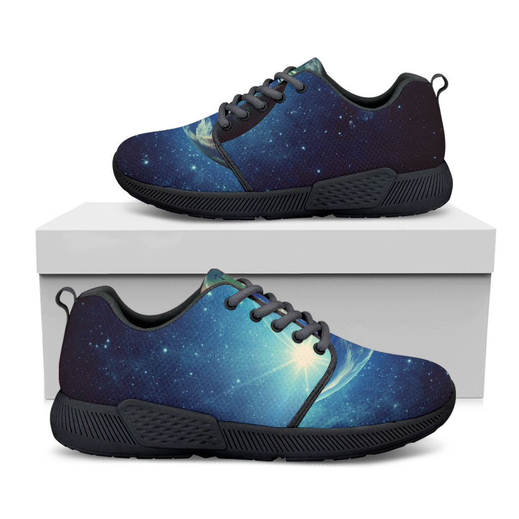 Earth And Space Print Black Athletic Shoes