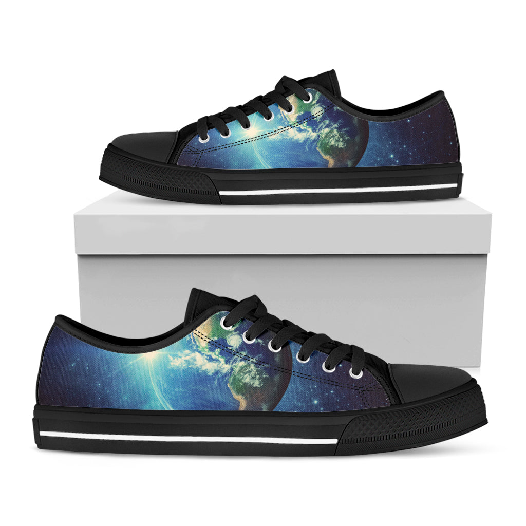 Earth And Space Print Black Low Top Shoes