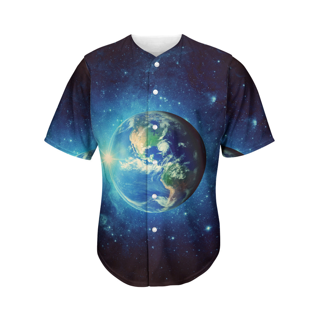 Earth And Space Print Men's Baseball Jersey