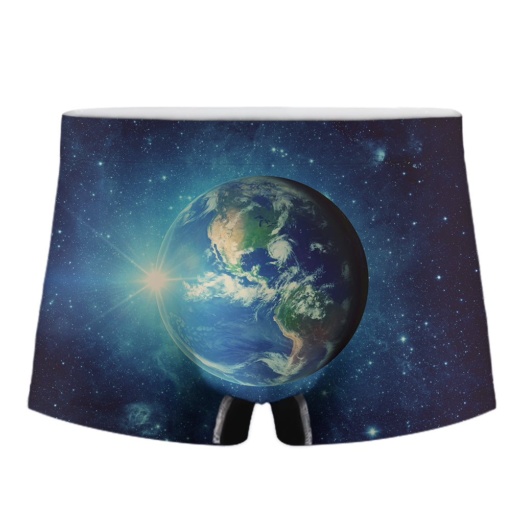 Earth And Space Print Men's Boxer Briefs