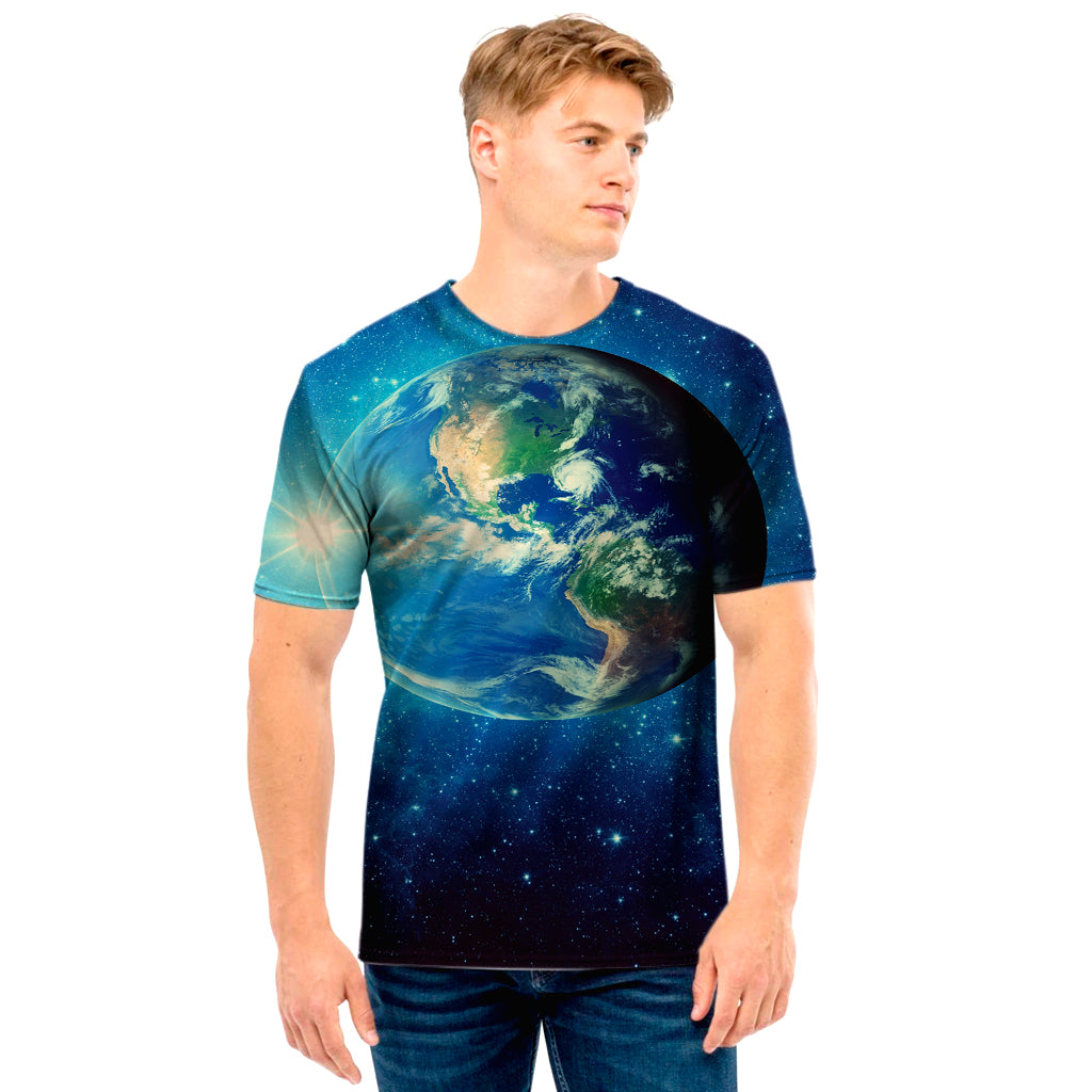 Earth And Space Print Men's T-Shirt