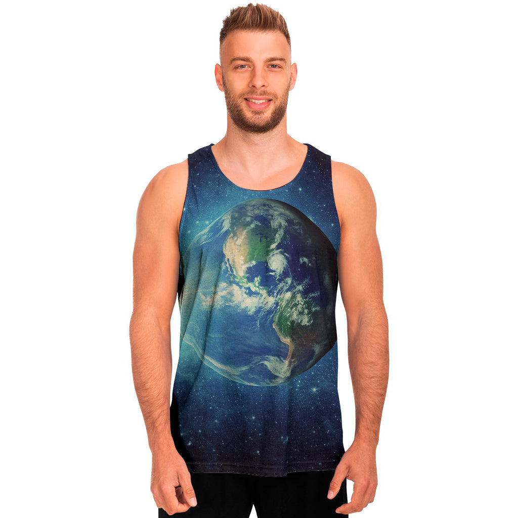 Earth And Space Print Men's Tank Top