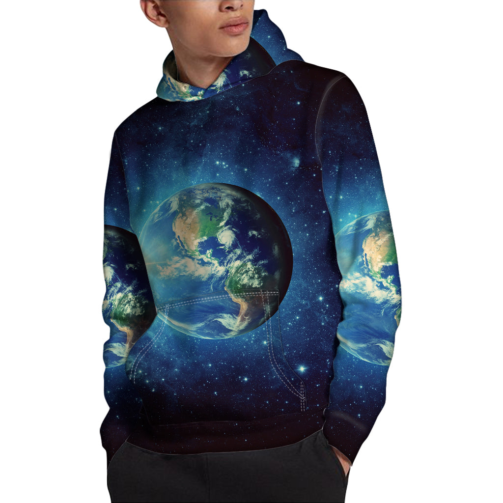 Earth And Space Print Pullover Hoodie