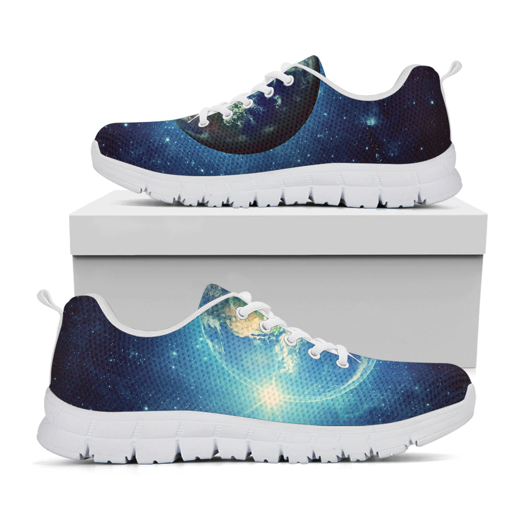 Earth And Space Print White Sneakers