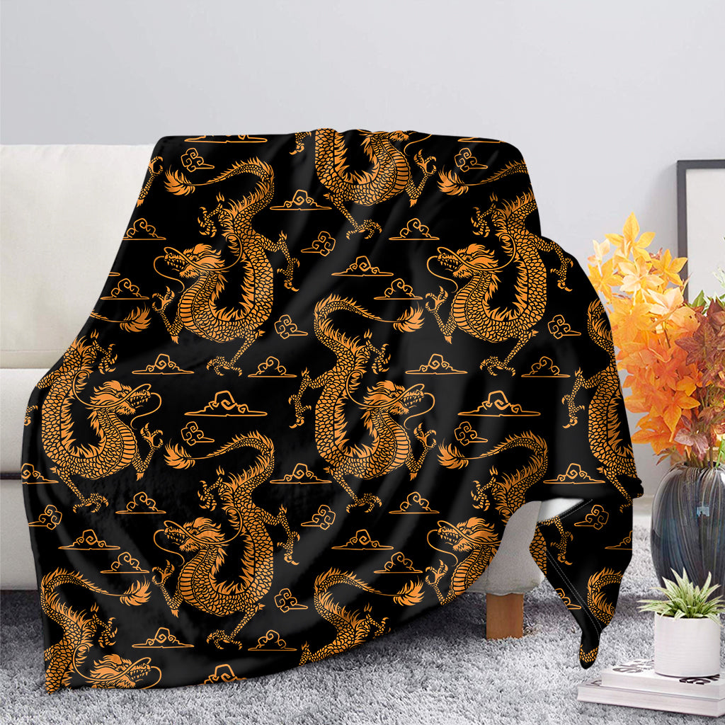 Eastern Dragon Pattern Print Blanket