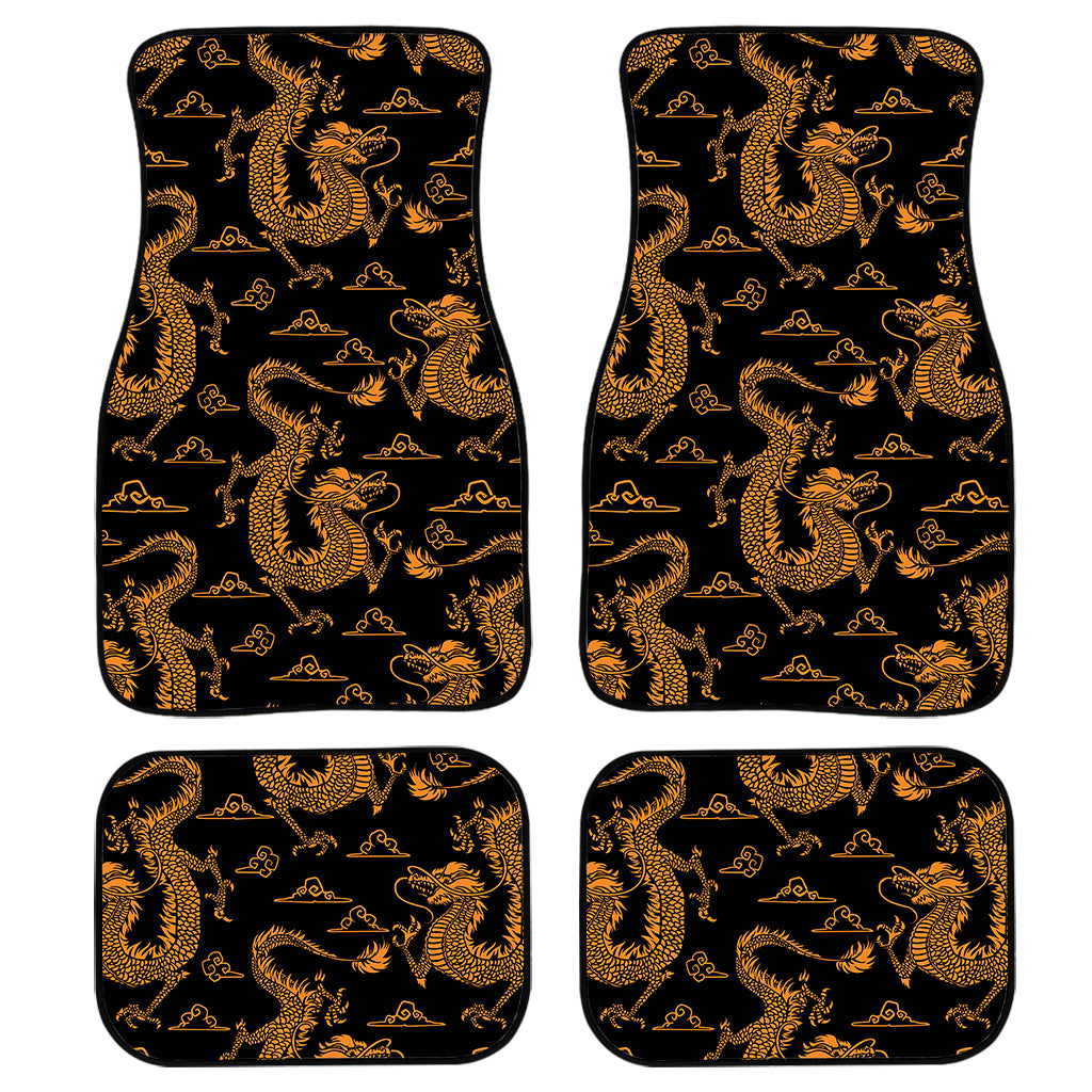 Eastern Dragon Pattern Print Front and Back Car Floor Mats