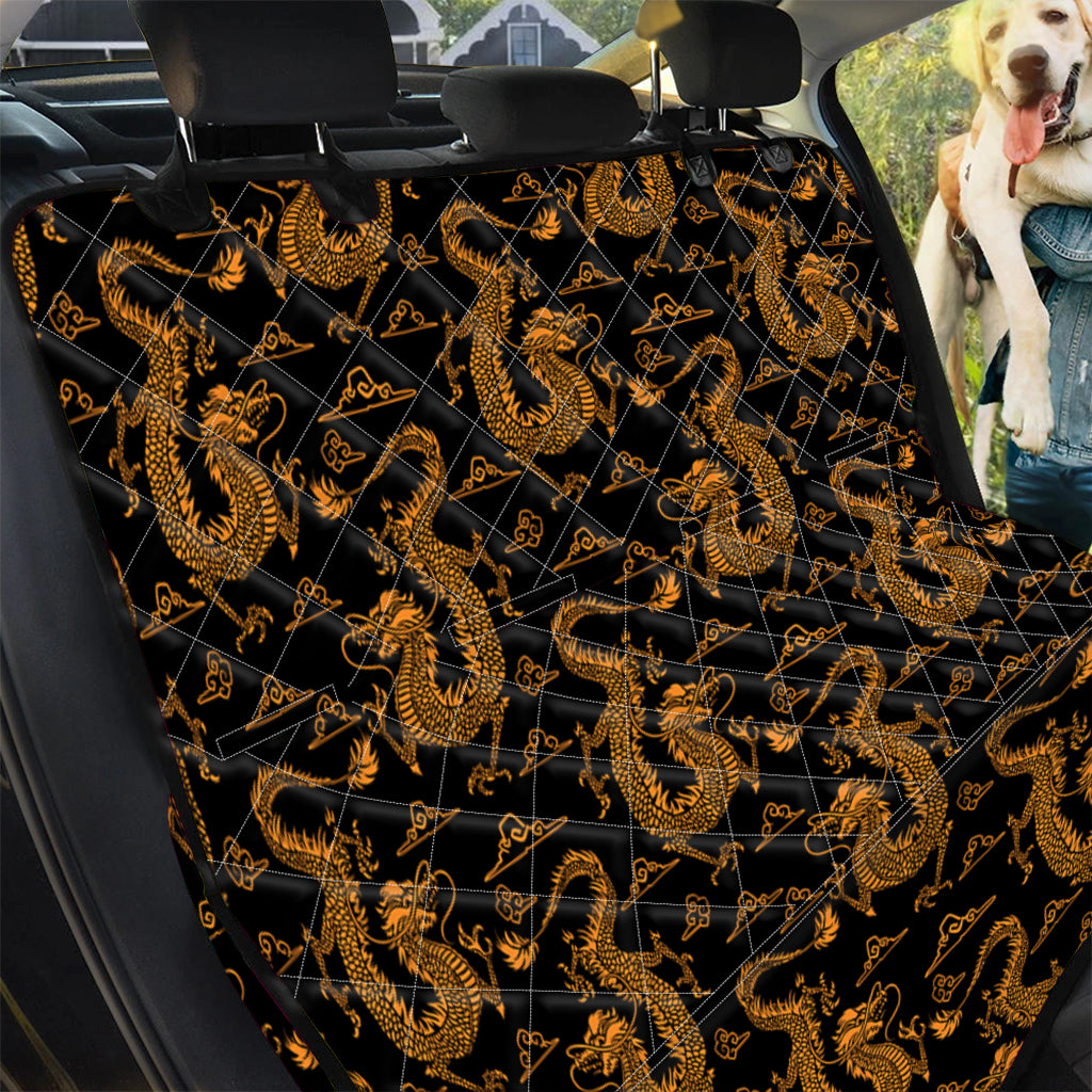 Eastern Dragon Pattern Print Pet Car Back Seat Cover