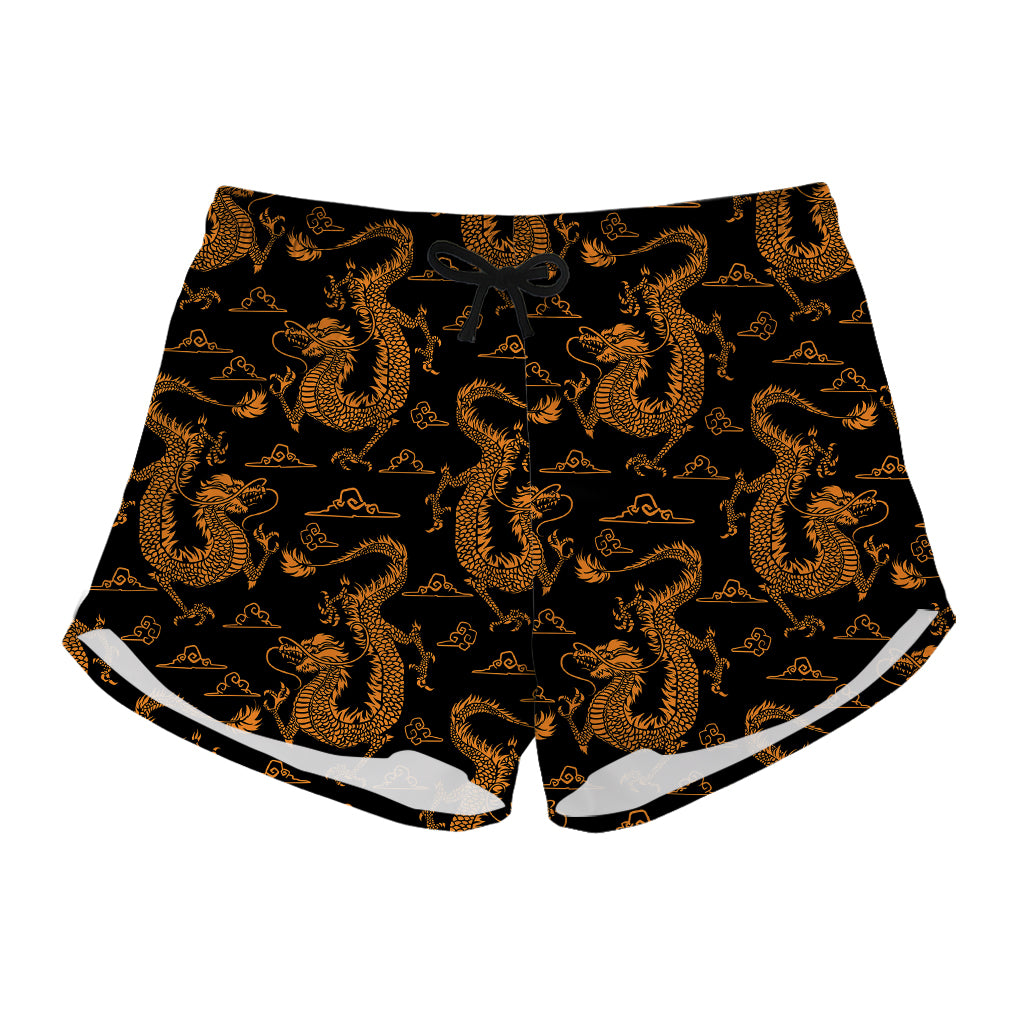 Eastern Dragon Pattern Print Women's Shorts