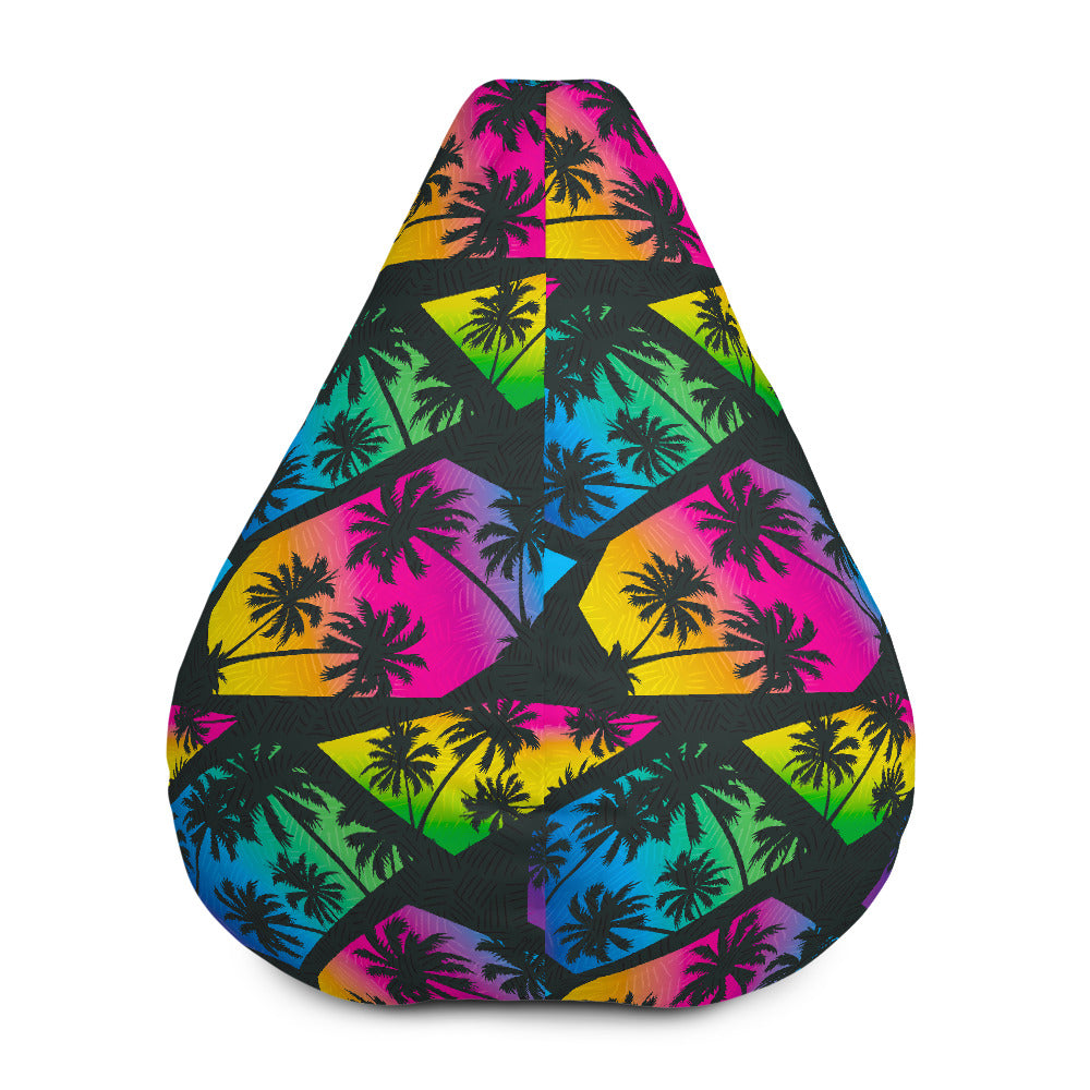 EDM Beach Palm Tree Pattern Print Bean Bag Cover