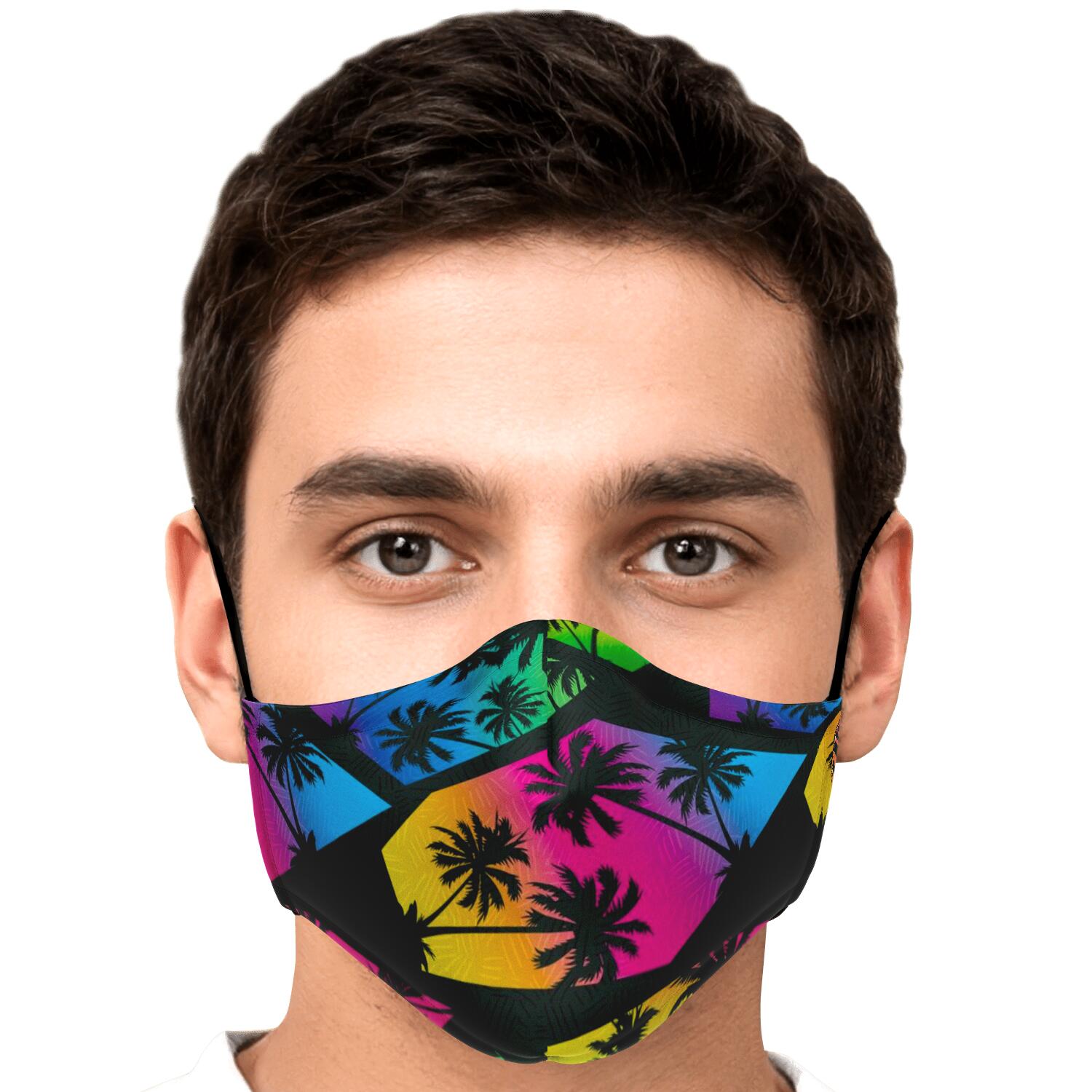 EDM Beach Palm Tree Pattern Print Face Mask