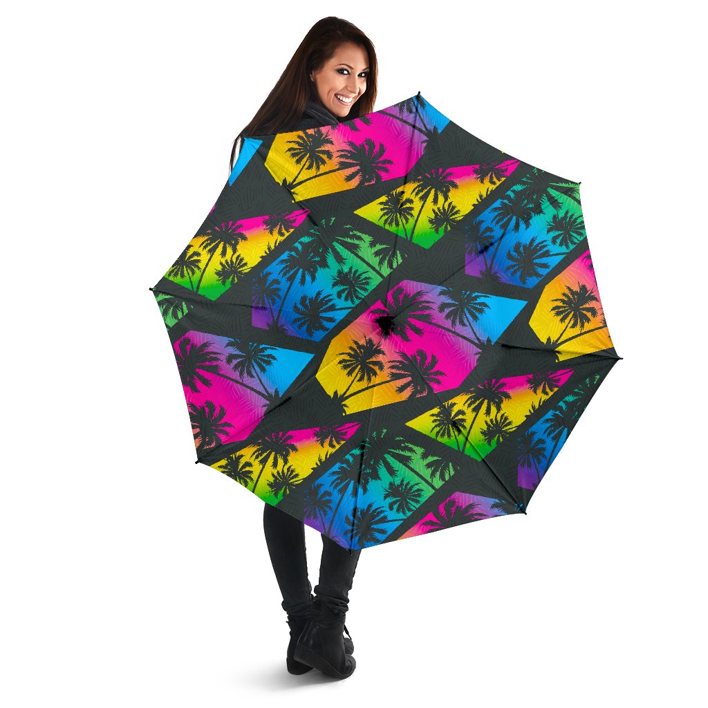 EDM Beach Palm Tree Pattern Print Foldable Umbrella