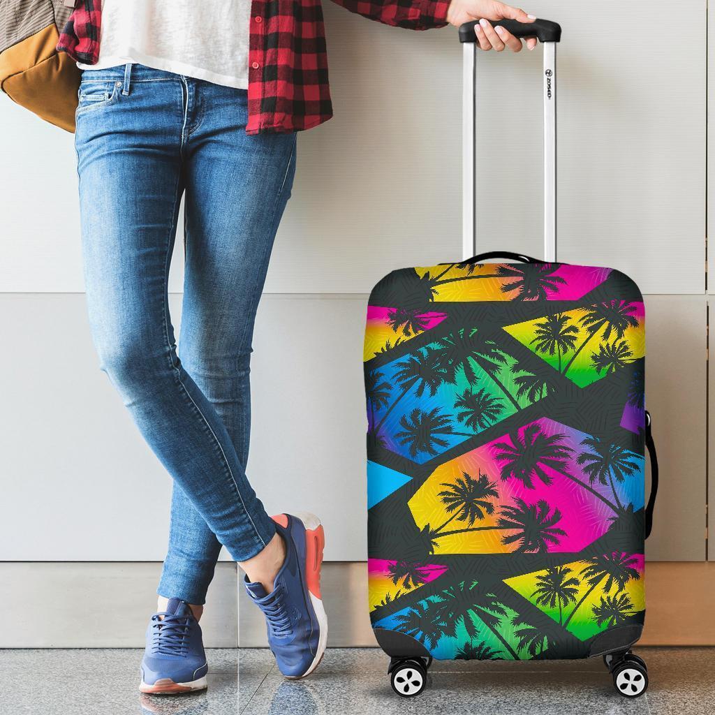 EDM Beach Palm Tree Pattern Print Luggage Cover