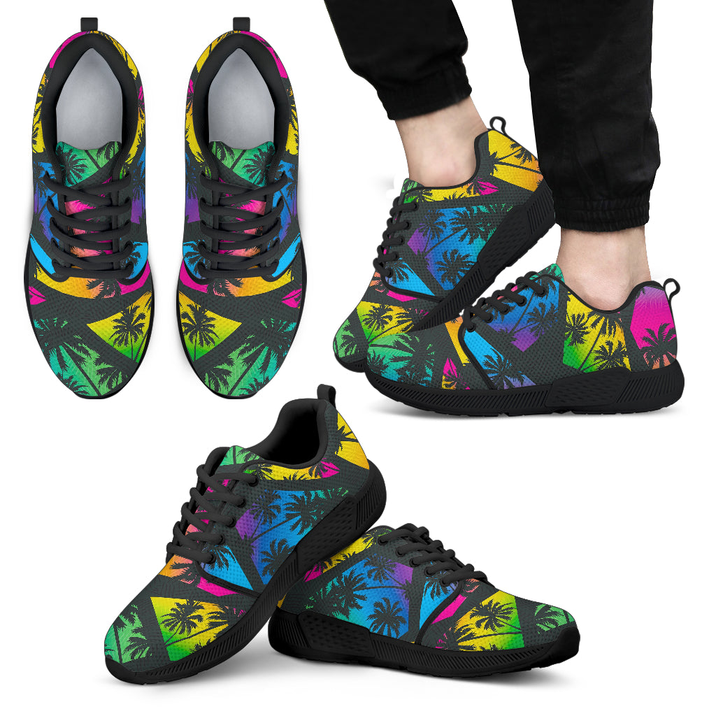 EDM Beach Palm Tree Pattern Print Men's Athletic Shoes