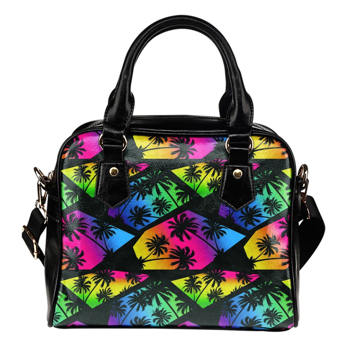 EDM Beach Palm Tree Pattern Print Shoulder Handbag