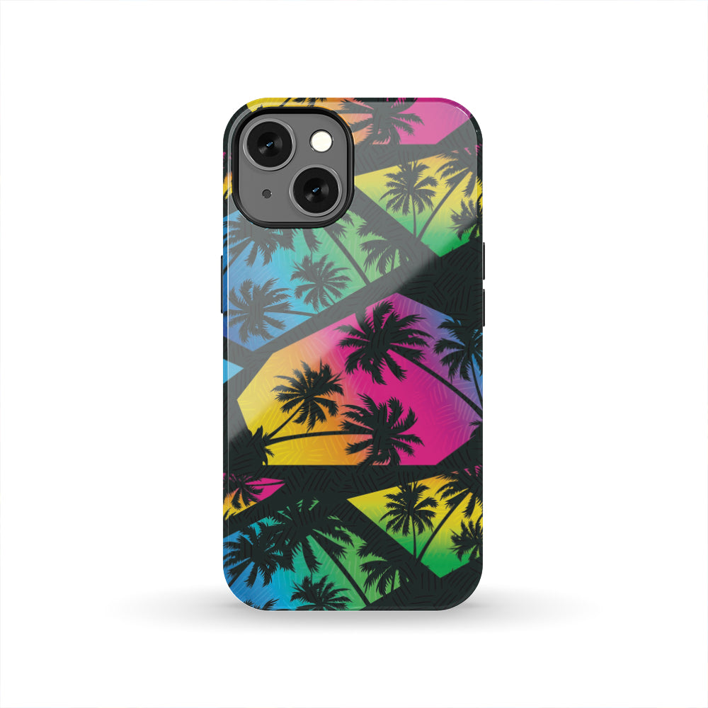 EDM Beach Palm Tree Pattern Print Tough Phone Case