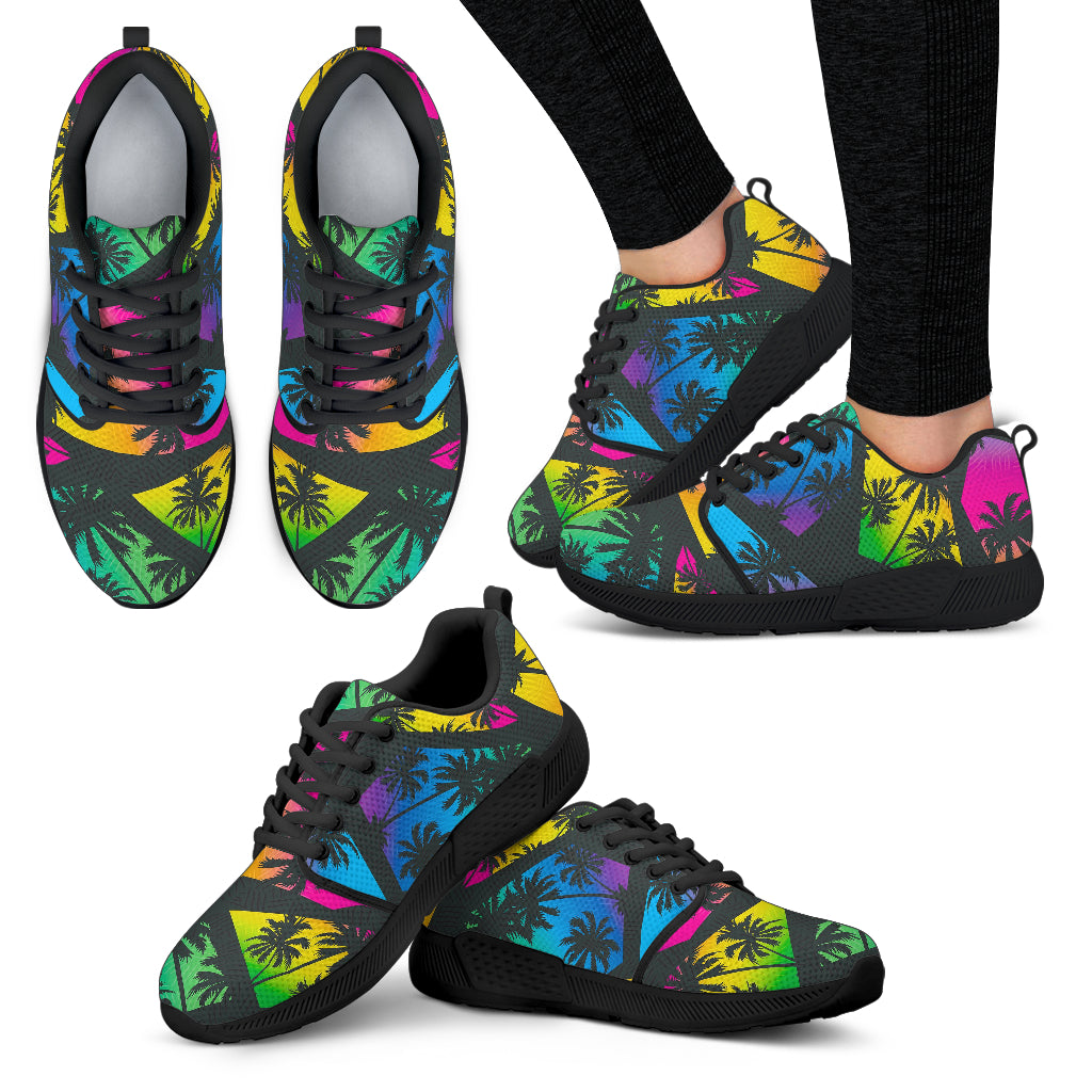 EDM Beach Palm Tree Pattern Print Women's Athletic Shoes