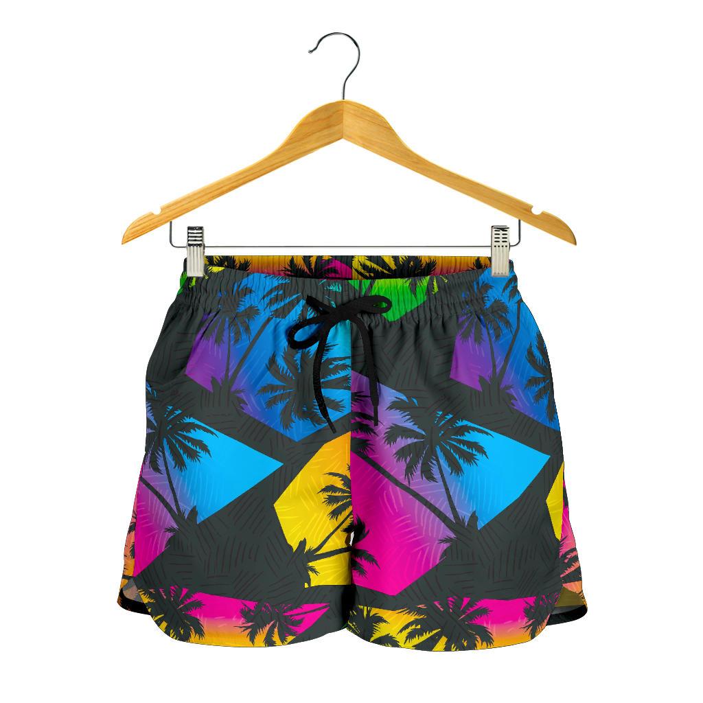 EDM Beach Palm Tree Pattern Print Women's Shorts