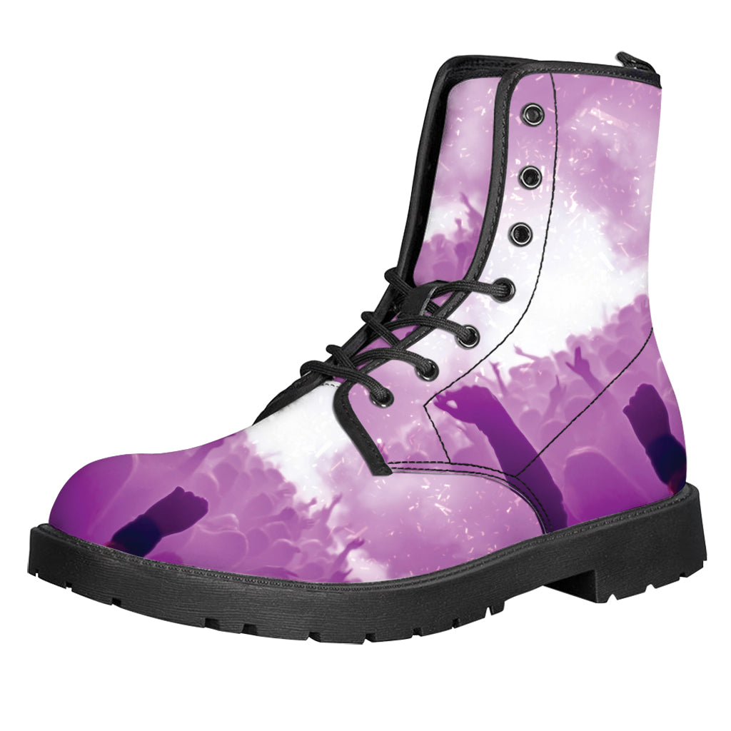 EDM Party In Nightclub Print Leather Boots