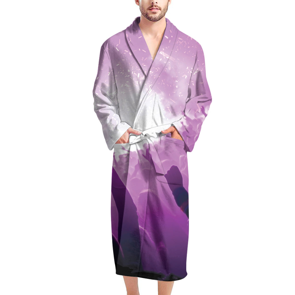 EDM Party In Nightclub Print Men's Bathrobe