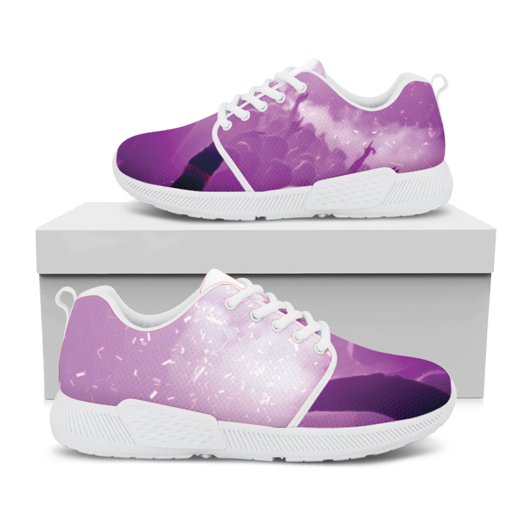 EDM Party In Nightclub Print White Athletic Shoes