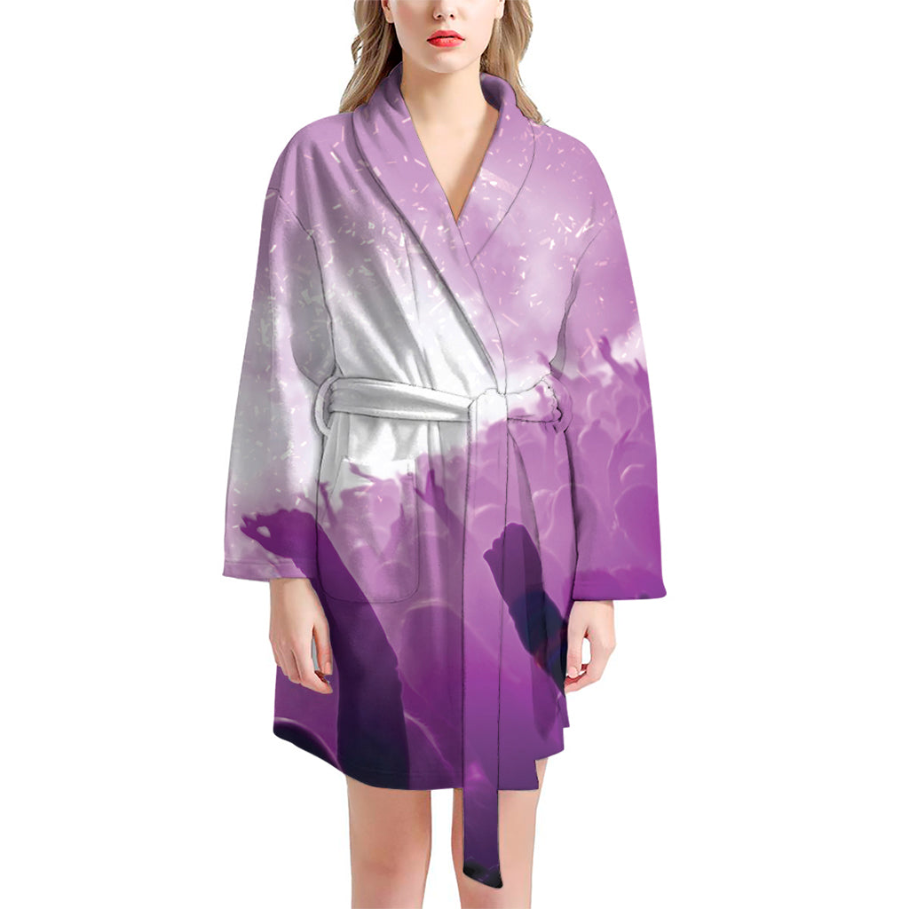 EDM Party In Nightclub Print Women's Bathrobe