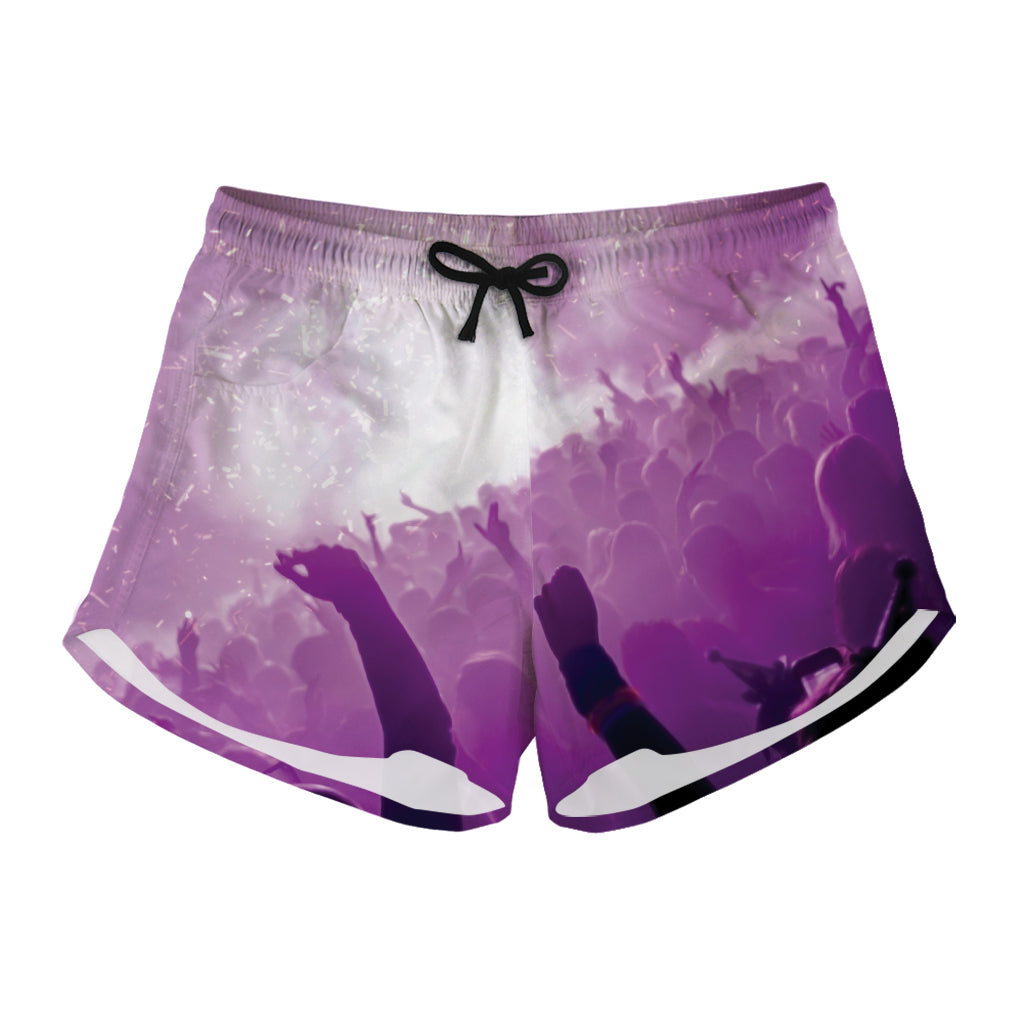 EDM Party In Nightclub Print Women's Shorts