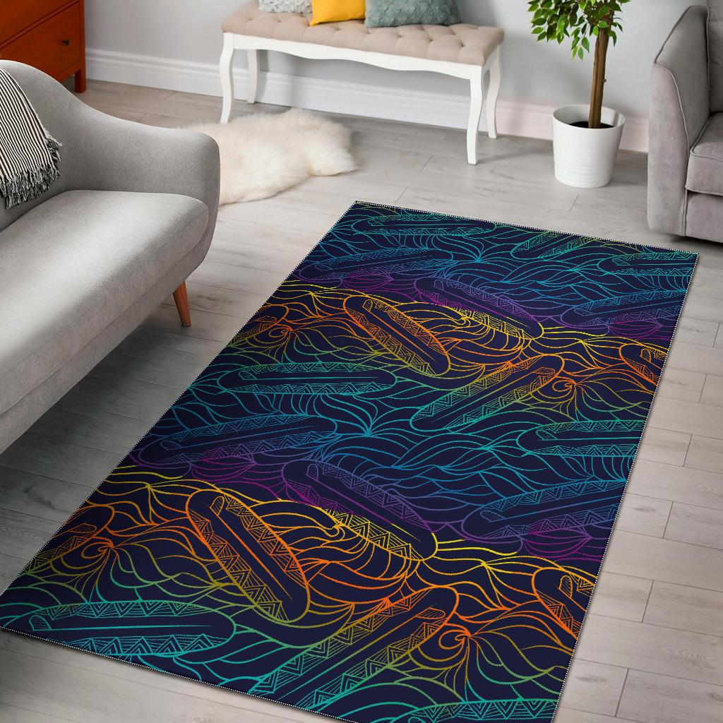 EDM Surfing Wave Pattern Print Area Rug