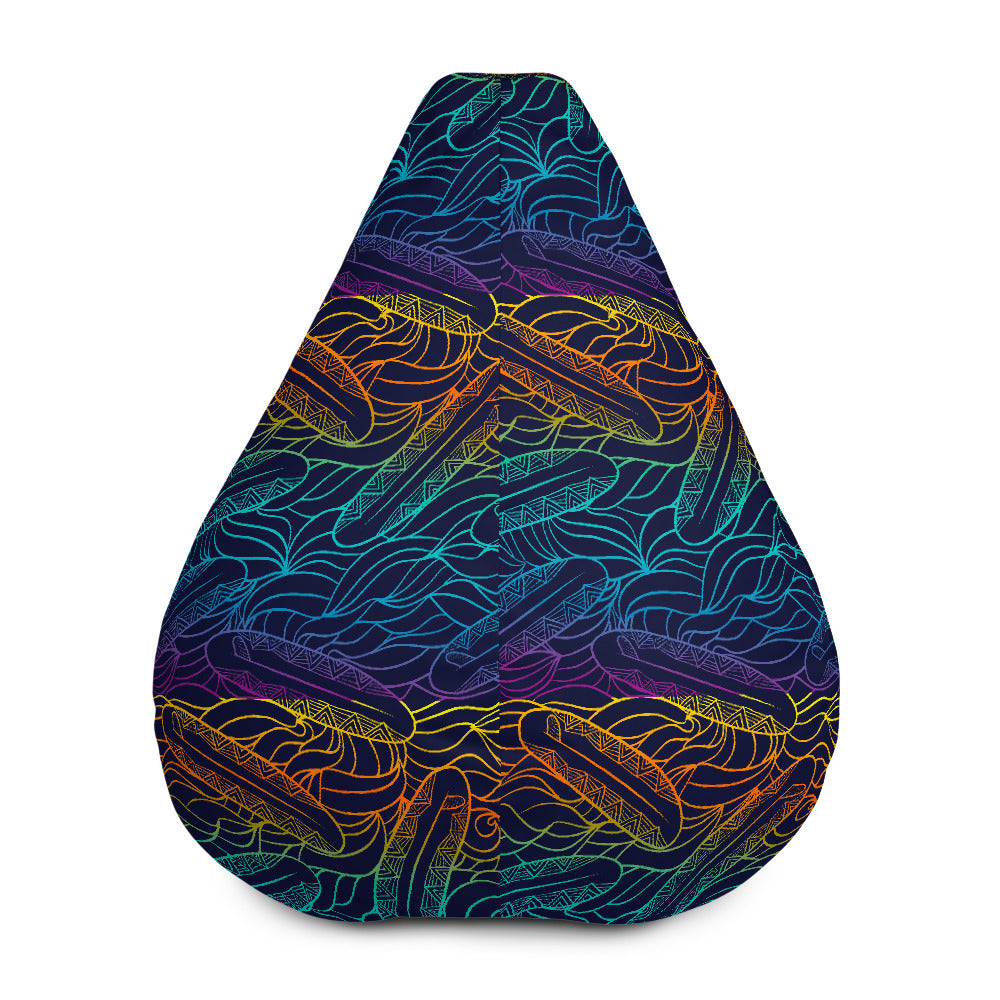 EDM Surfing Wave Pattern Print Bean Bag Cover