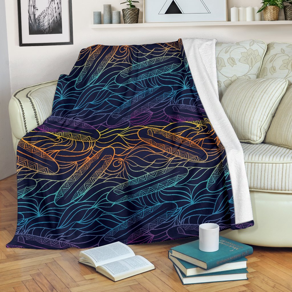 EDM Surfing Wave Pattern Print Blanket