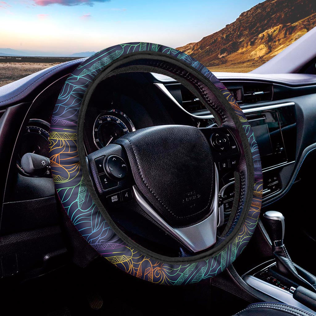 EDM Surfing Wave Pattern Print Car Steering Wheel Cover