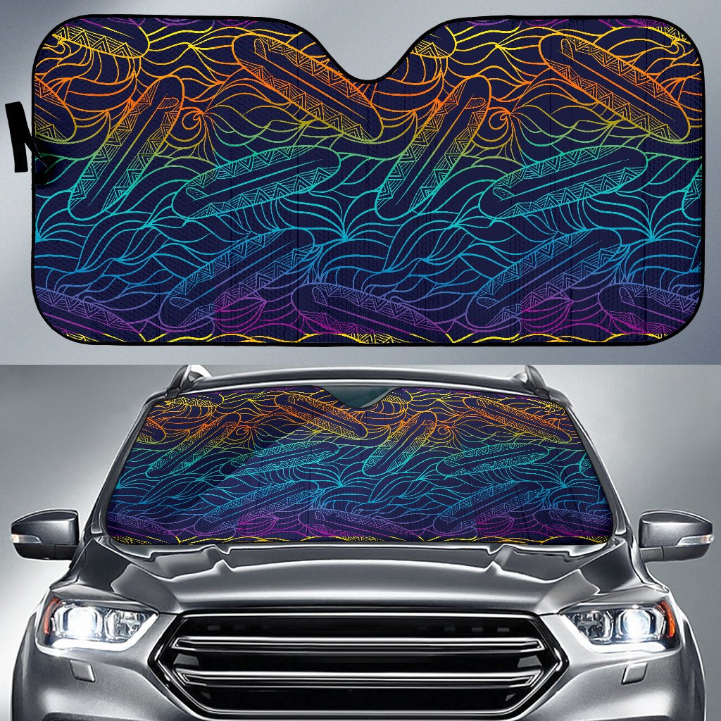 EDM Surfing Wave Pattern Print Car Sun Shade