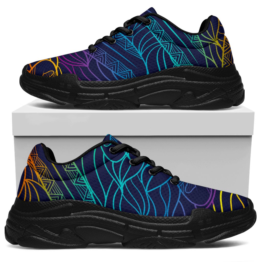 EDM Surfing Wave Pattern Print Chunky Sneakers