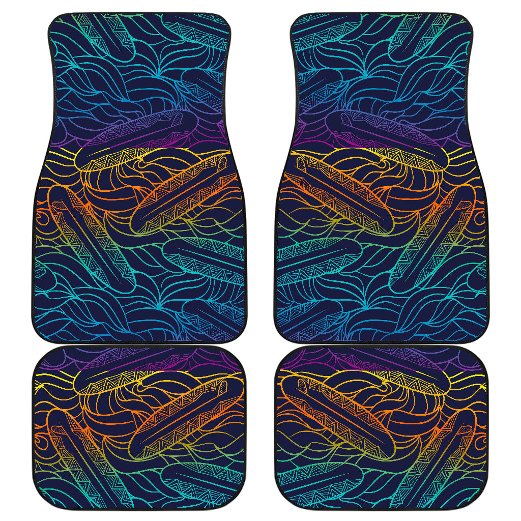 EDM Surfing Wave Pattern Print Front and Back Car Floor Mats