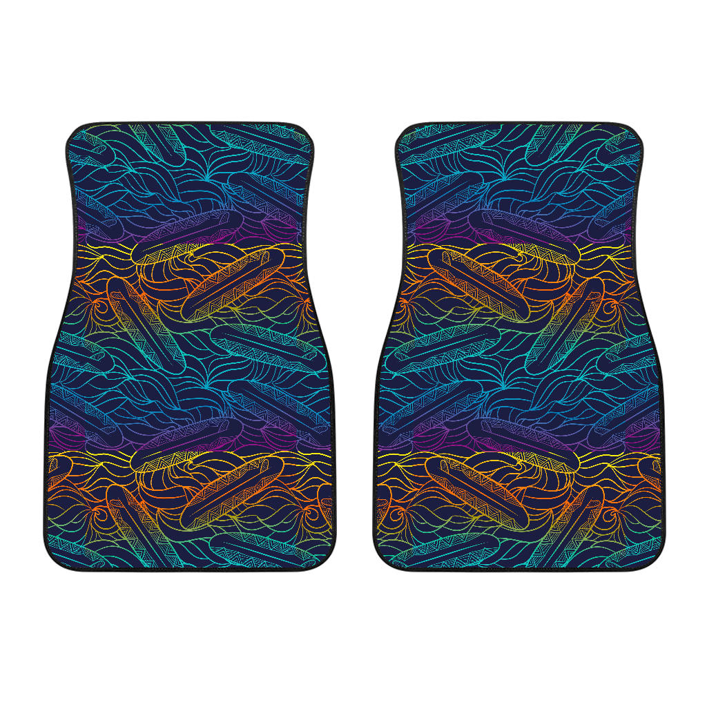 EDM Surfing Wave Pattern Print Front Car Floor Mats