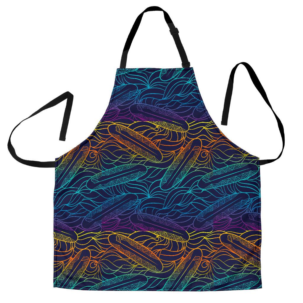 EDM Surfing Wave Pattern Print Men's Apron